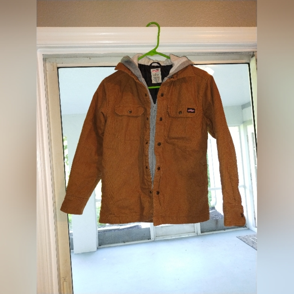 Dickies SZ 10/12 Childrens Coat With Hood Double Layer Zip And Button Closure